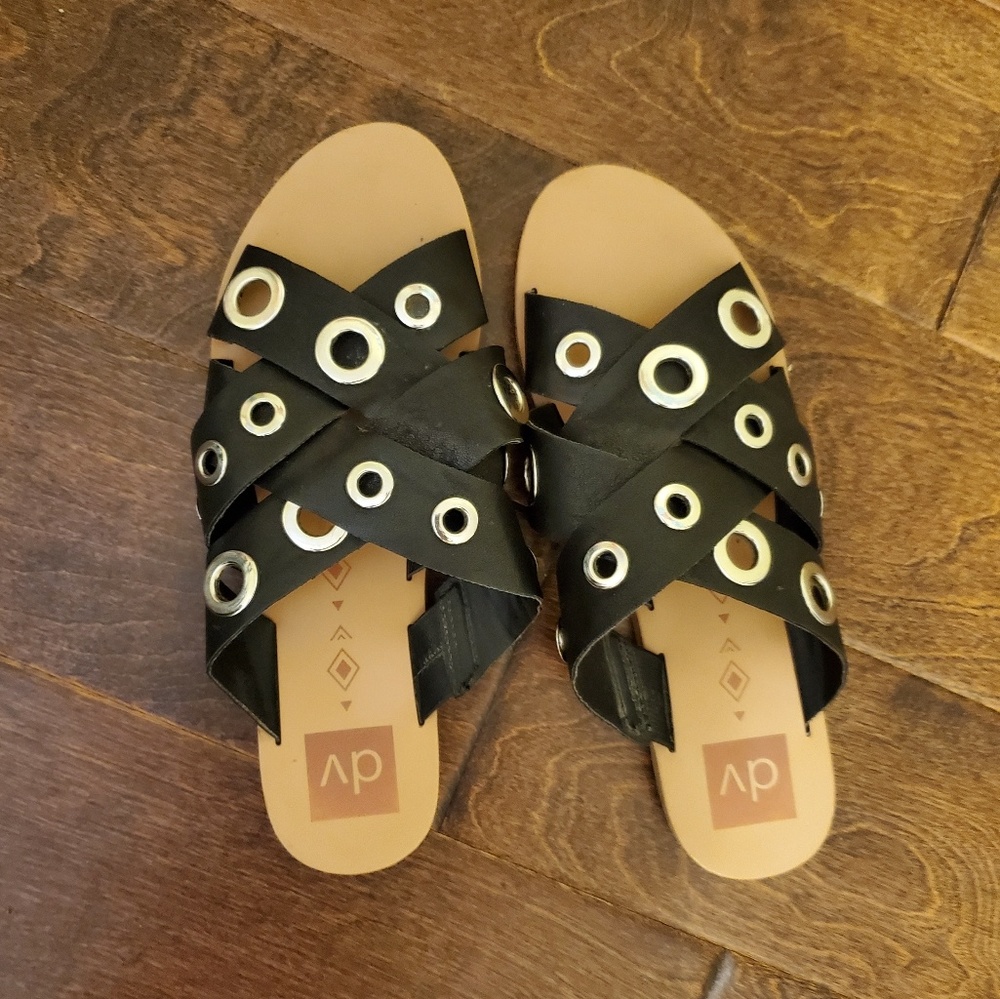 Black slides Size 8